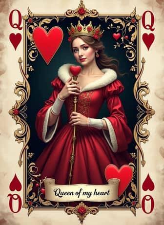 Queen Of Hearts Card | Lookalikey
