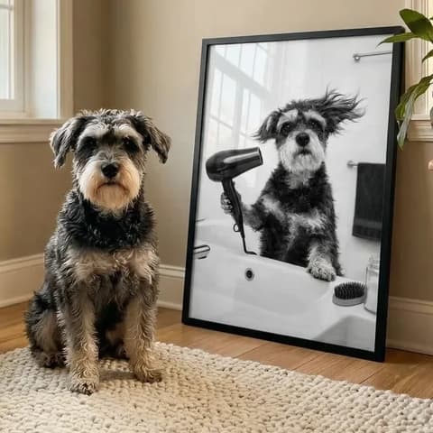 Customer holding a personalized wall art print