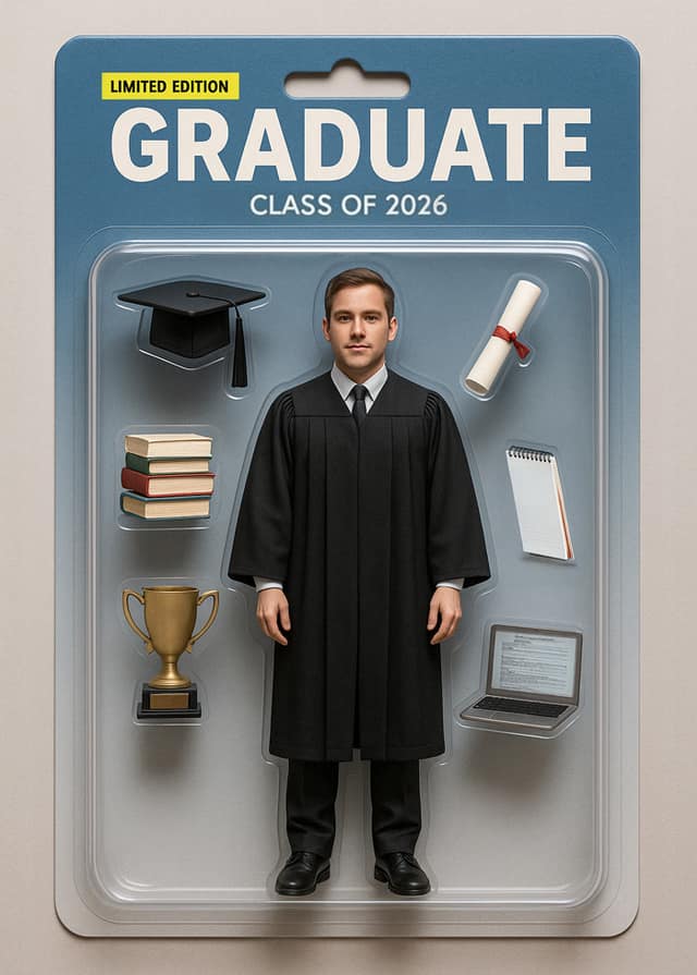 Graduation Action Figure Card