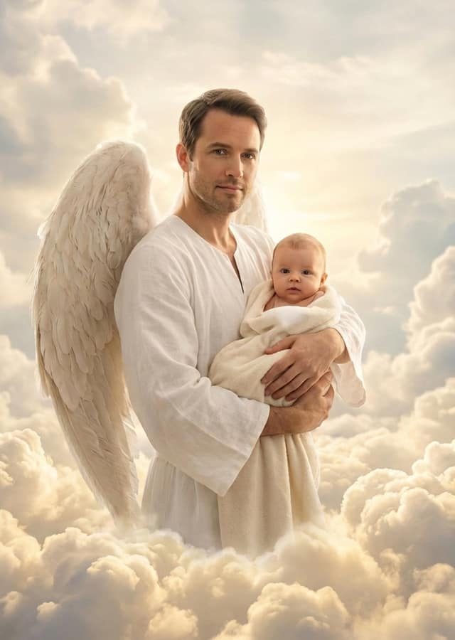 Heavenly Guardian With Baby