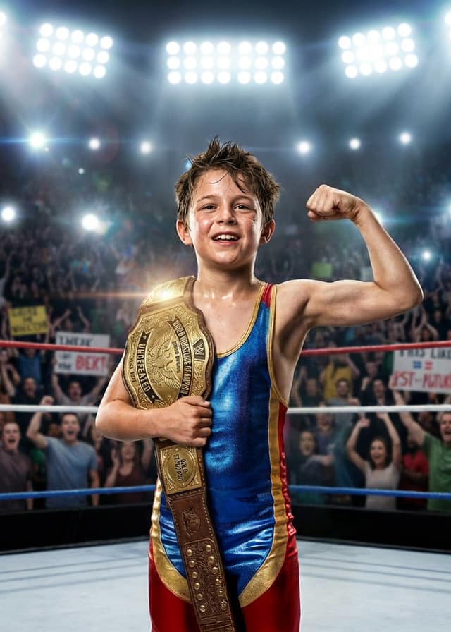 Pint-Sized Wrestling Champ
