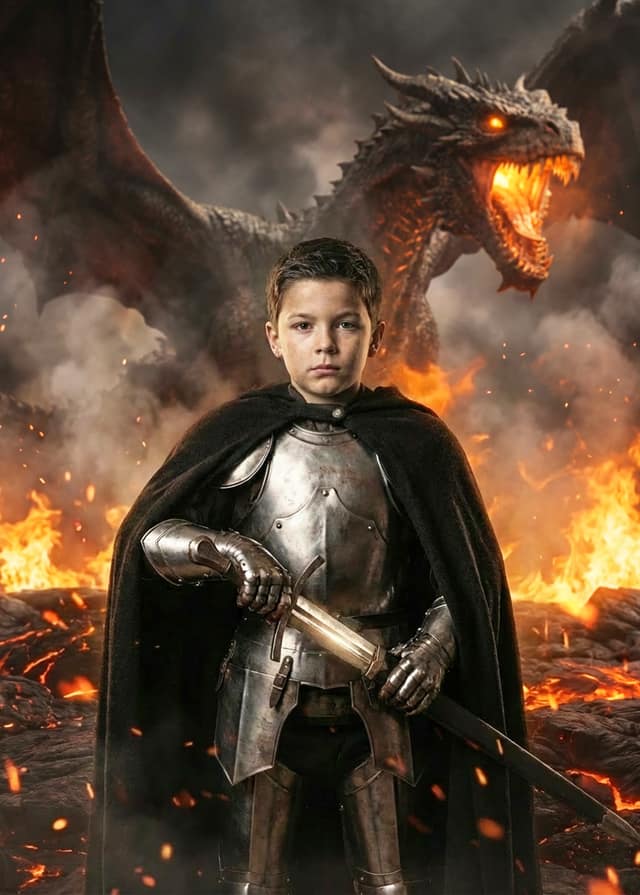 Dragon Slayer Boy Birthday Card