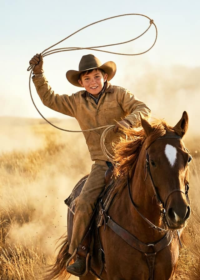 Young Cowboy Lasso Adventure