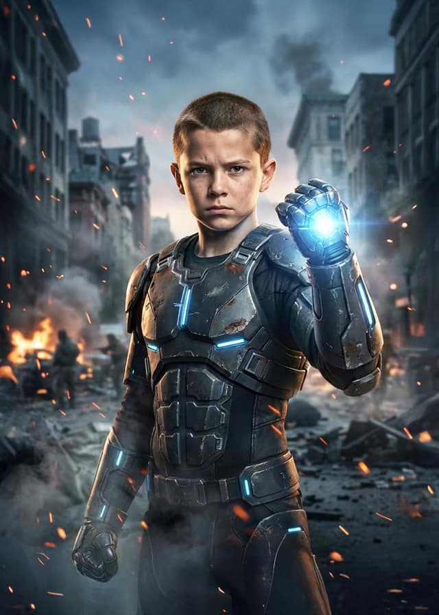 Superhero kid birthday card