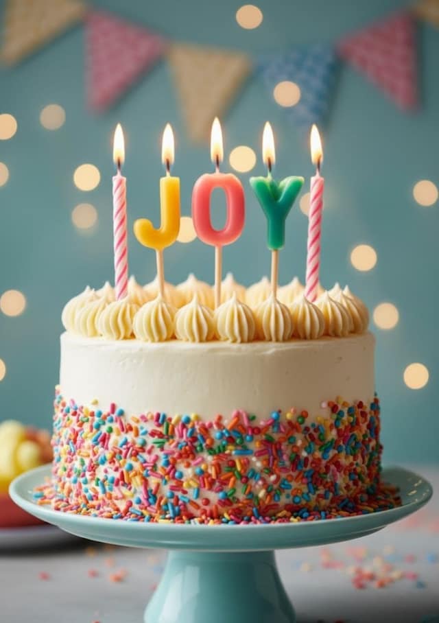 Custom Name Candle Cake