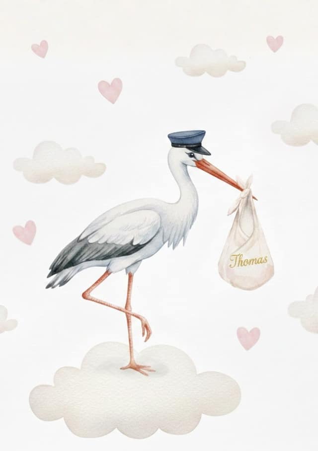 Stork baby delivery