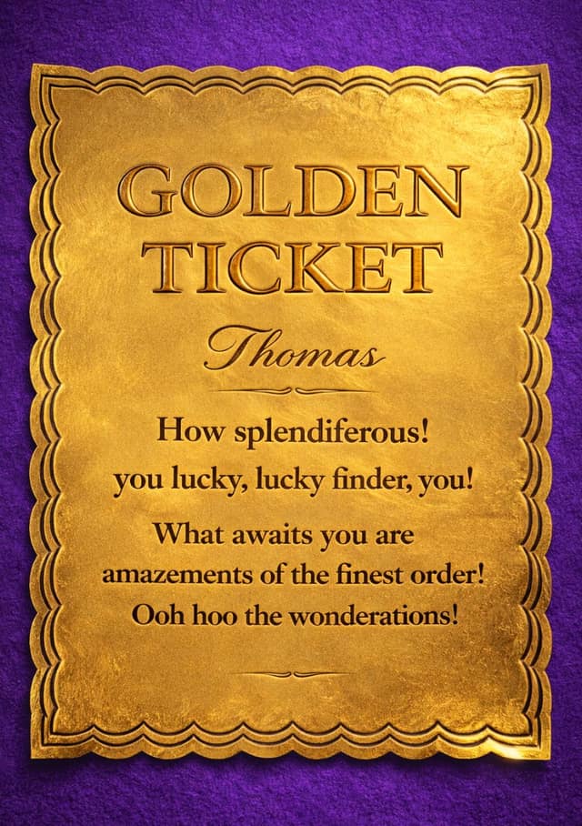 Lucky golden ticket