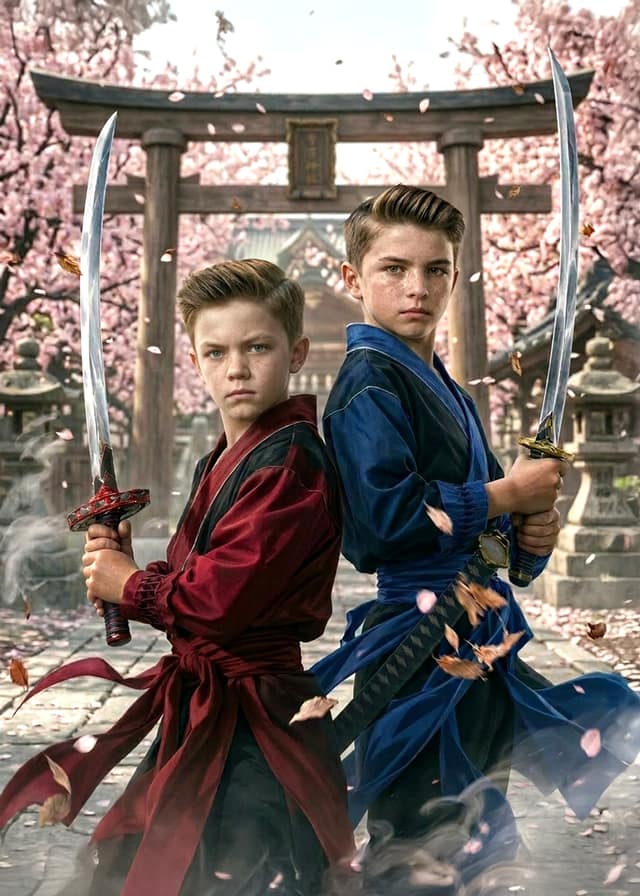 Young samurai duo