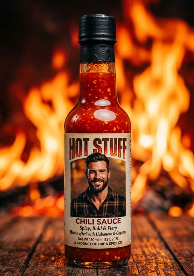 Hot Stuff Chili Sauce Label