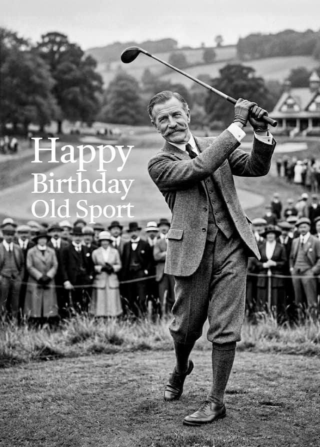 Vintage Golf Birthday Face Swap