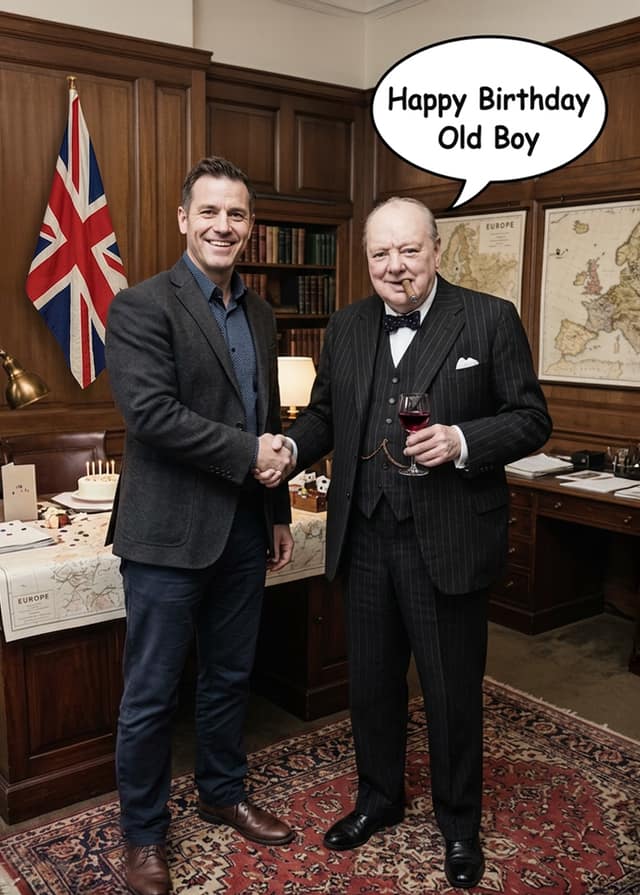 Birthday Handshake With Winston Churchill