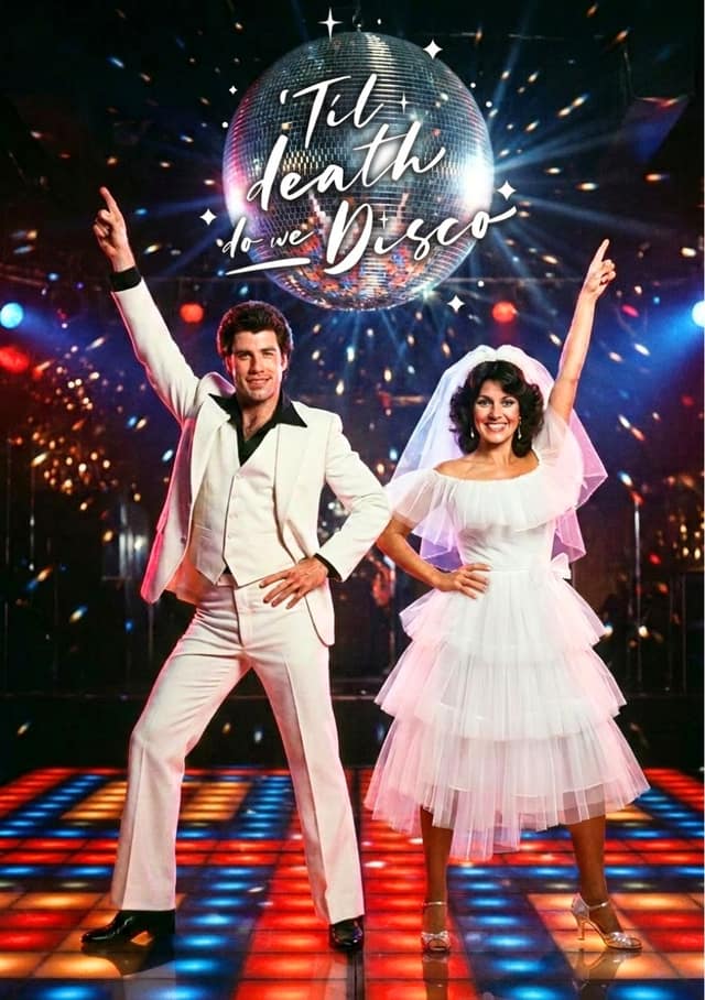 Disco Wedding Power Couple