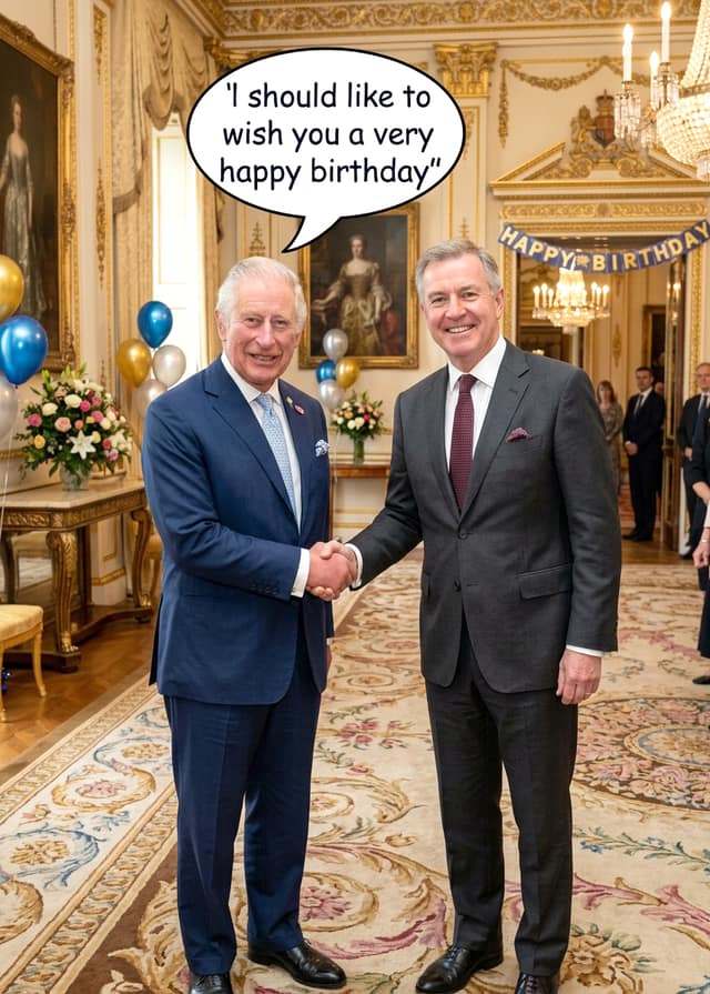 Birthday Handshake With King Charles III