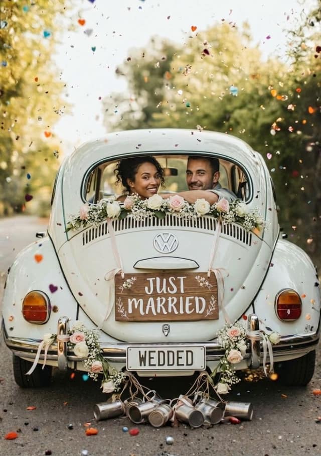 Just Married Getaway Car