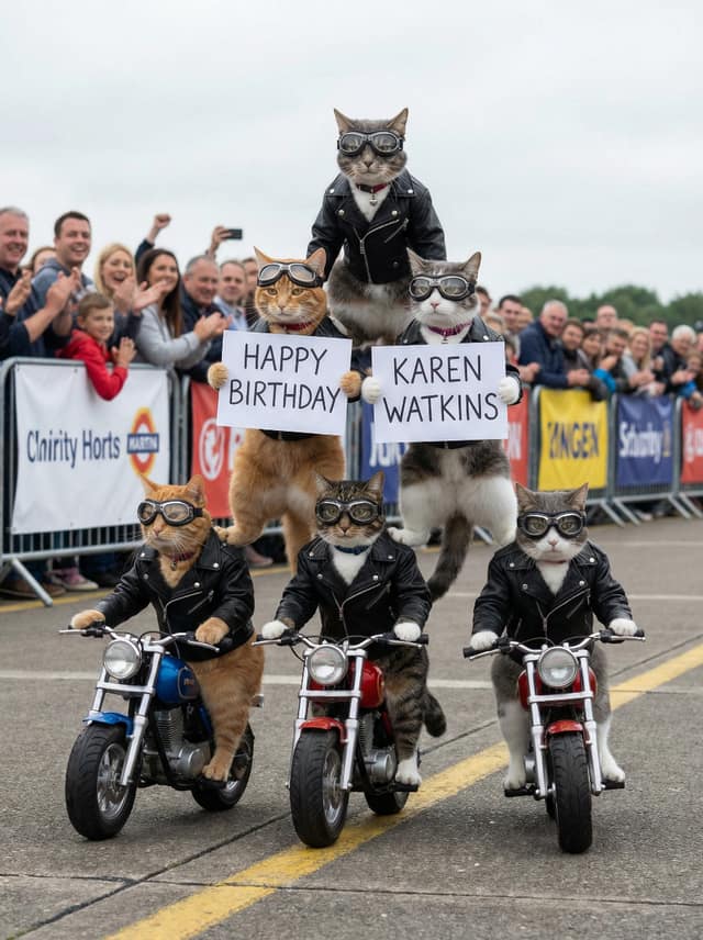 Biker Cats Message Parade