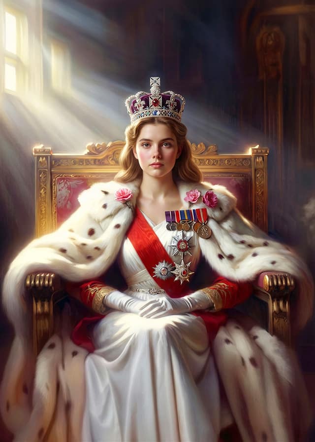 Crowned Queen On The Throne