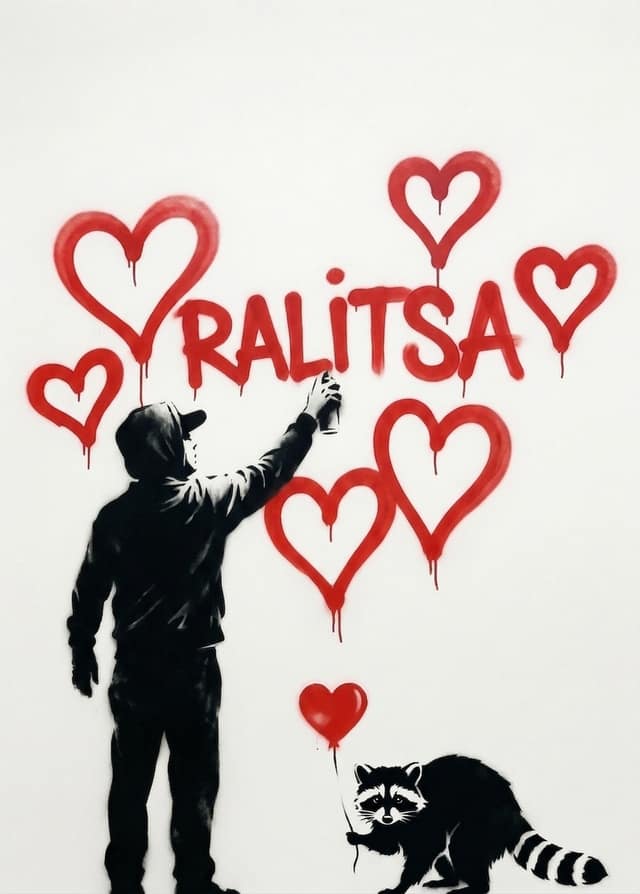 Graffiti Hearts Name Wall