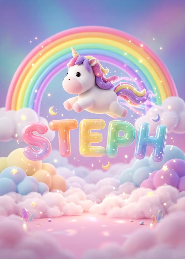 Rainbow Unicorn Name Clouds