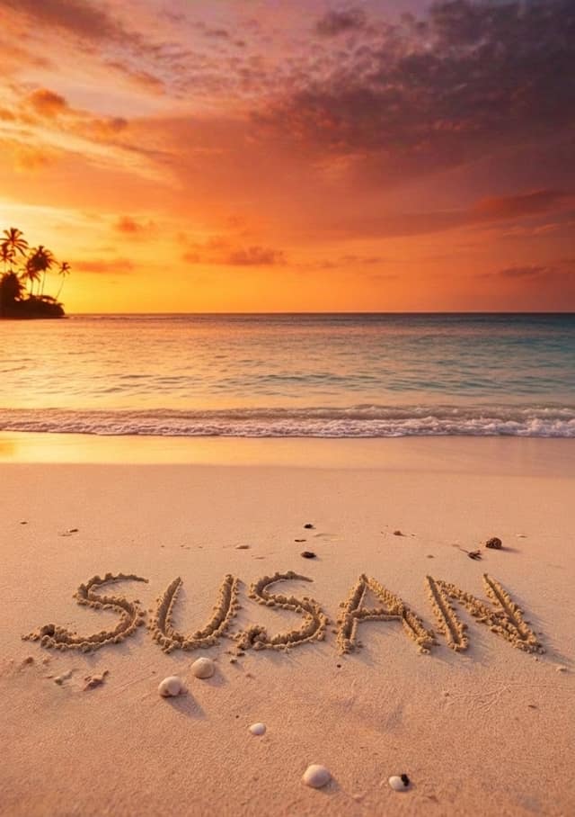 Sunset Name In The Sand