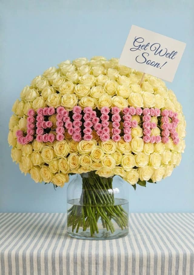 Get Well Name Rose Bouquet
