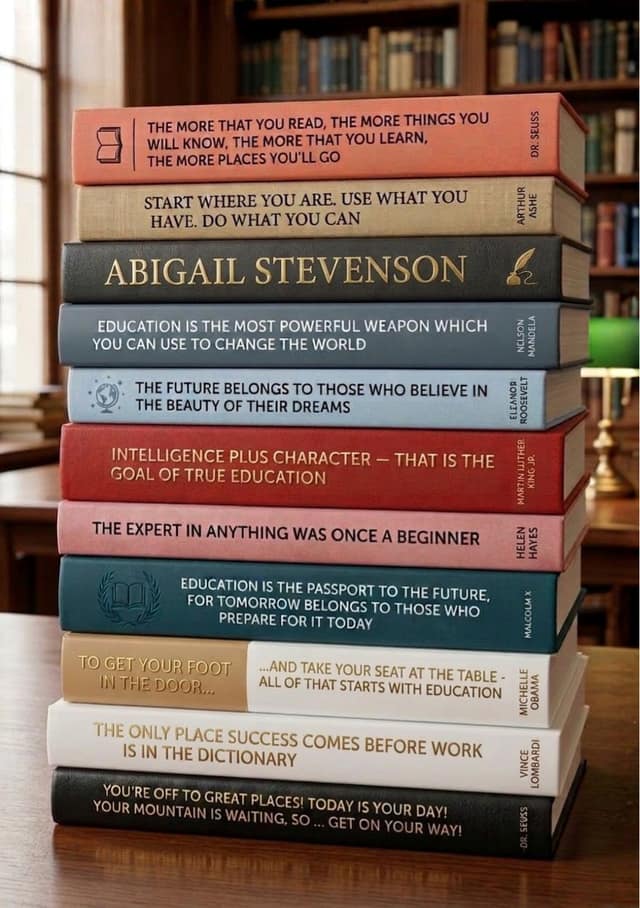 Name On Classic Book Stack