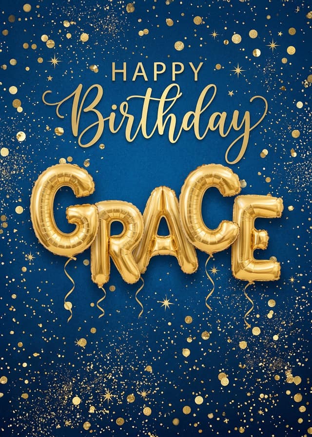 Golden Name Birthday Balloons