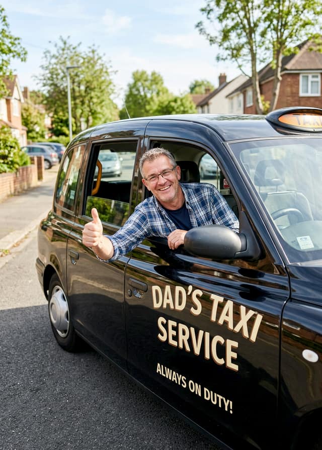 Dad's Taxi Service Card