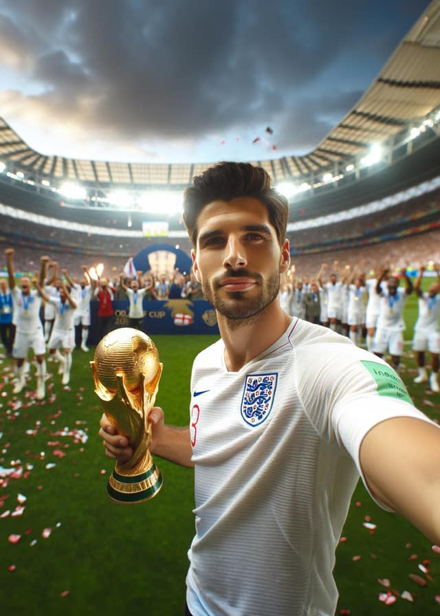 Football Trophy Victory Selfie