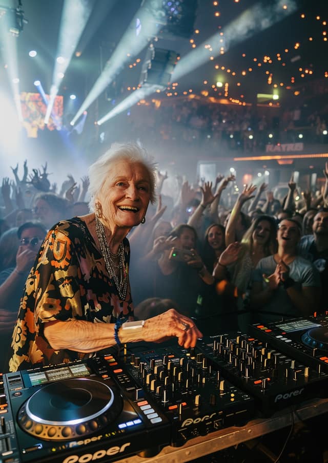 DJ Music Granny Birthday Card