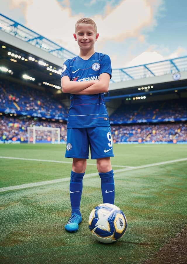 Chelsea Football Kid Birthday Card