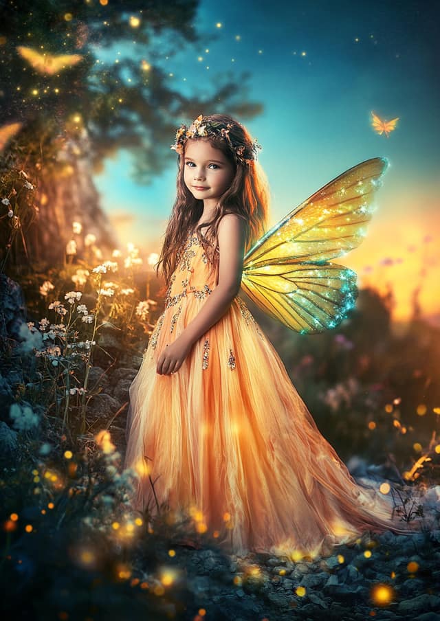 Garden Fairy Girl Birthday Card