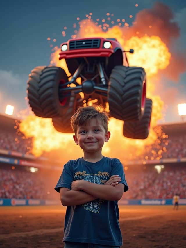 Monster Truck Birthday Card