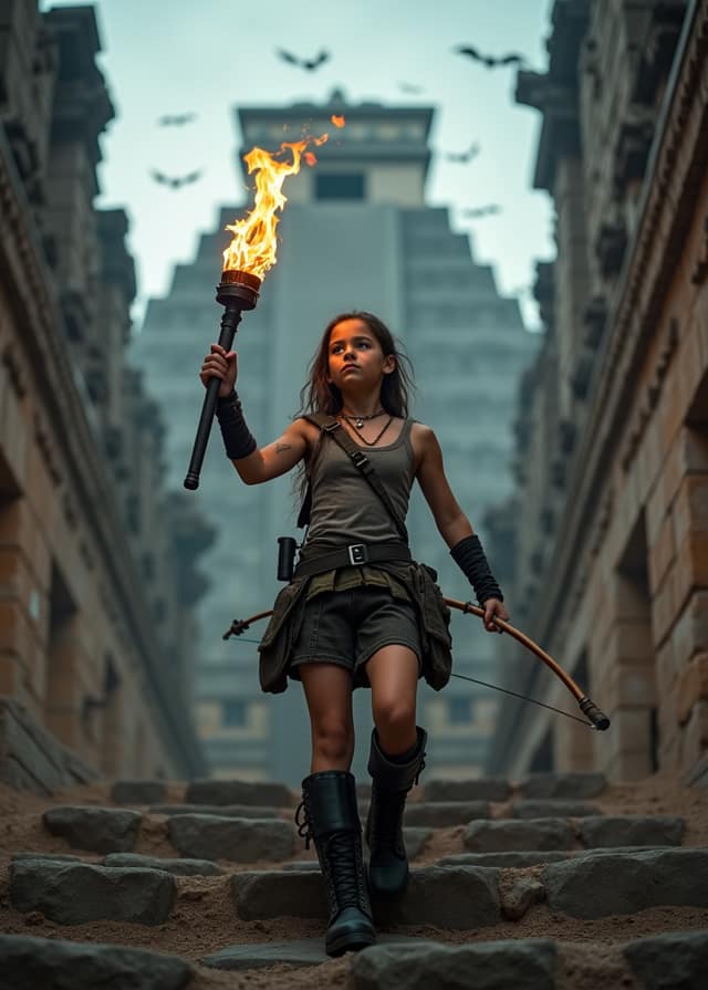 Aztec Explorer Girl Birthday Card