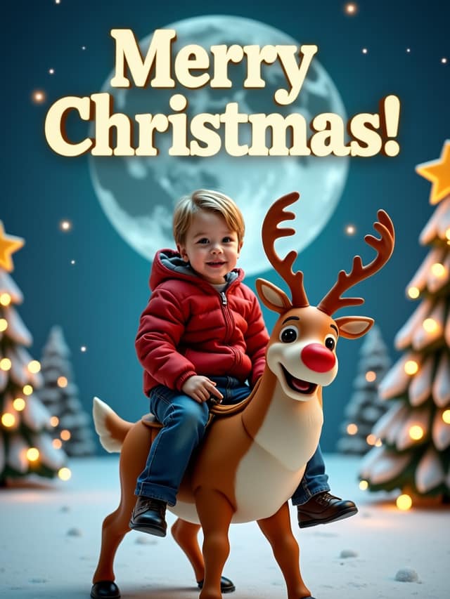 Rudolf Christmas Kids Card