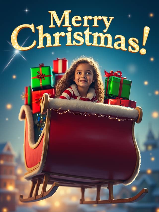 Santa's Little Helper Christmas Card