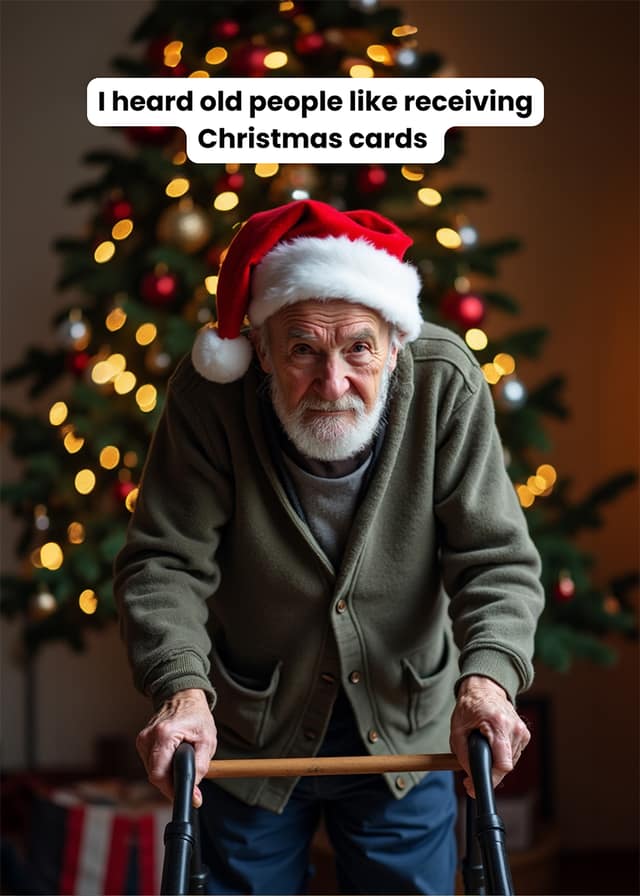 Old People Christmas Card
