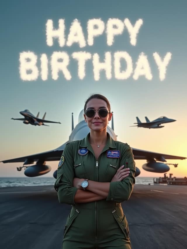 Top Gun Birthday Card For Her