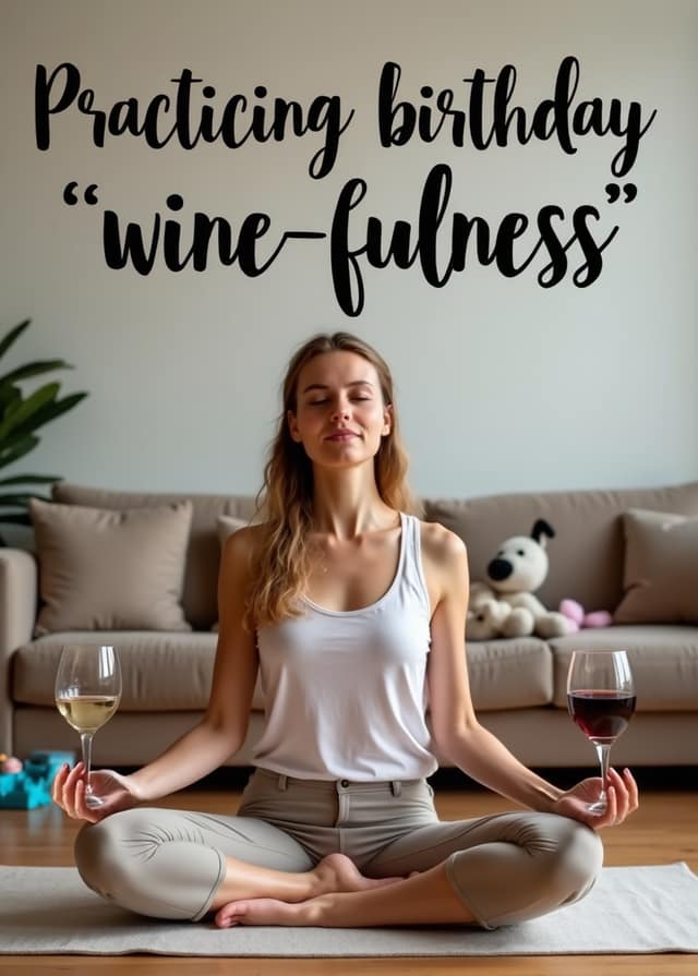 Birthday Winefulness Zen Pose