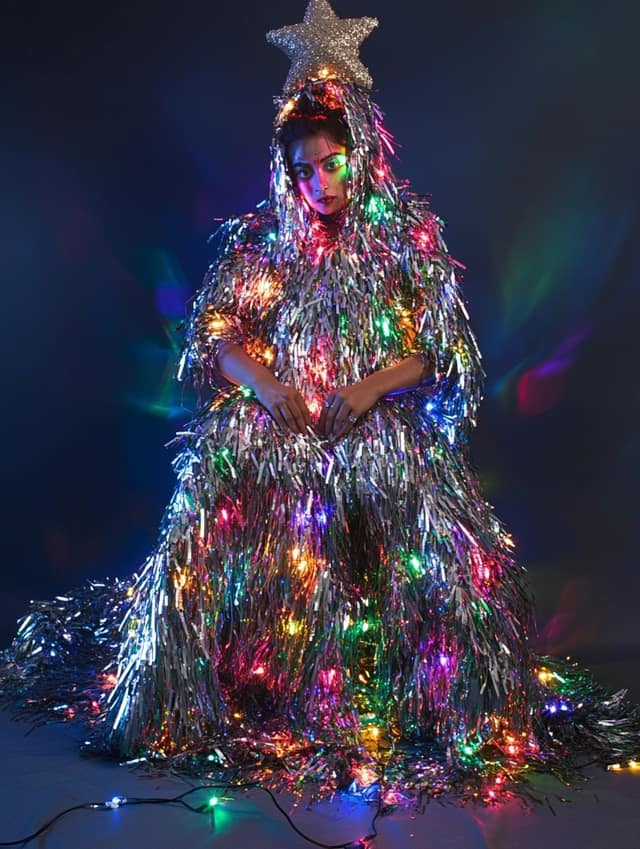 Sparkling Human Christmas Tree