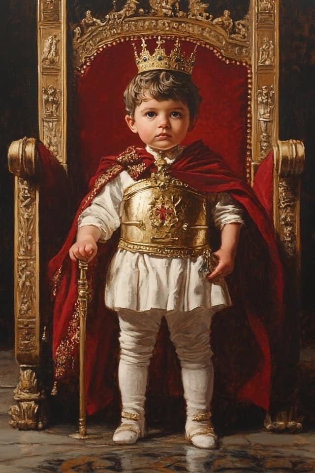 Tiny Monarch Throne Portrait