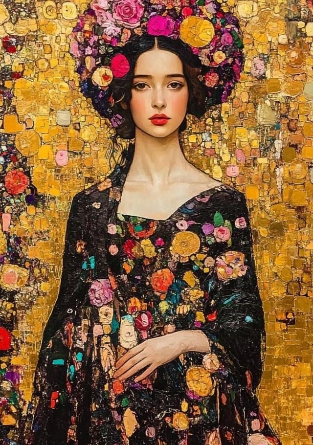 Golden Floral Muse