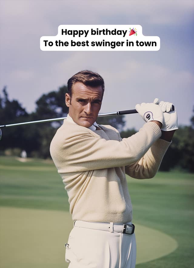 Best Swinger In Town Golf Birthday Card