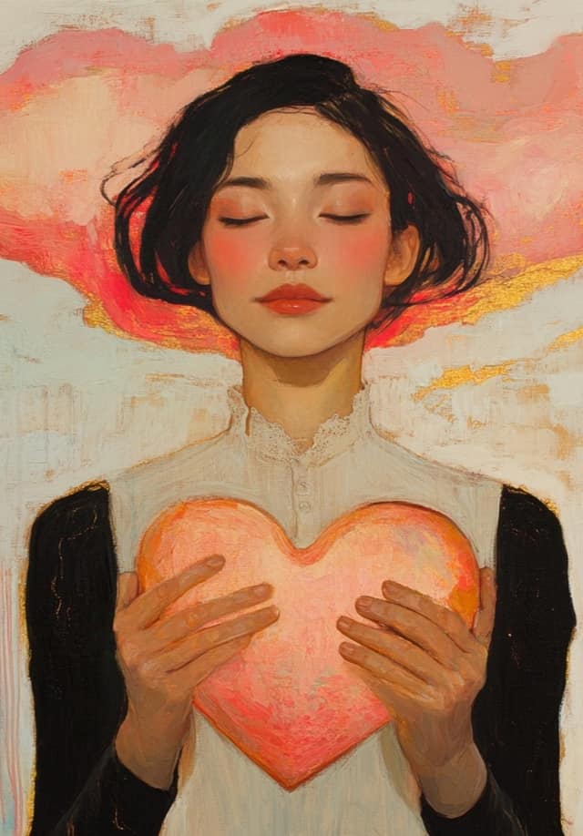 Glowing Heart Art Portrait