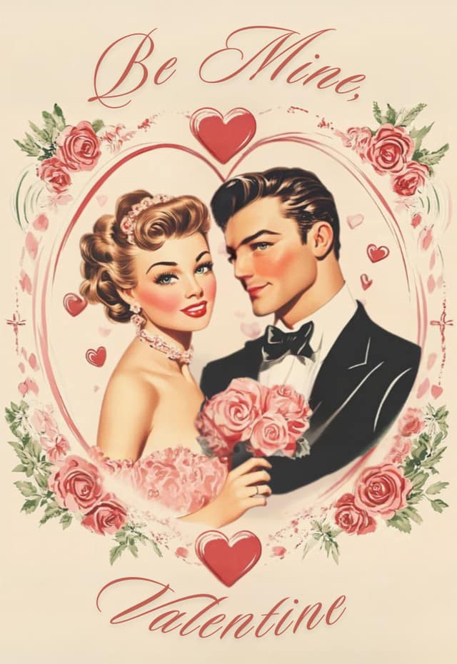 Retro Valentine Sweetheart Couple