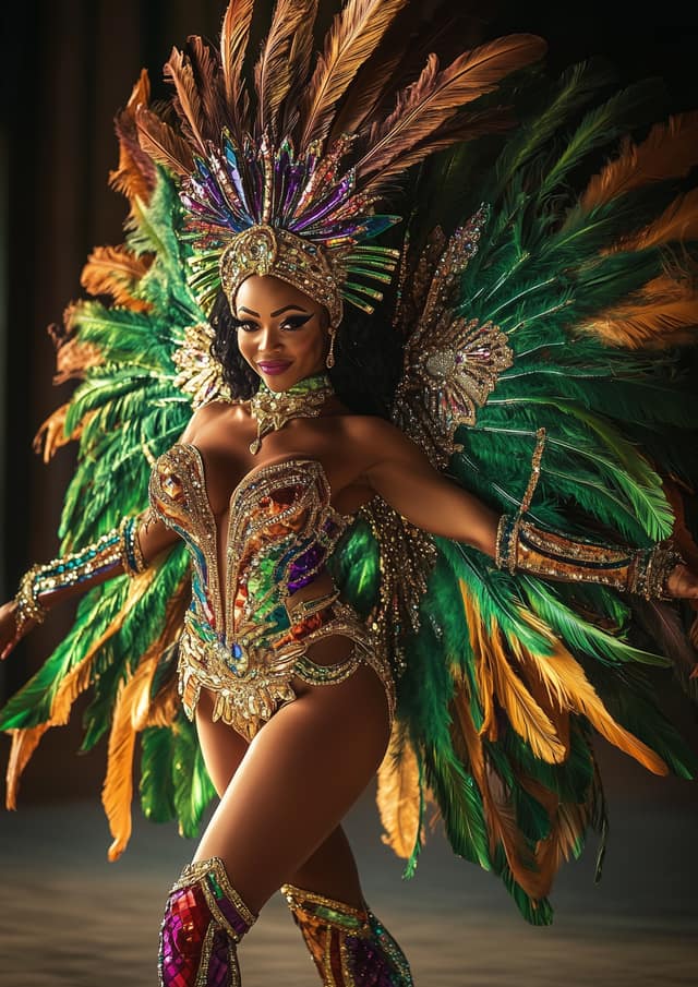 Feathered Carnival Showgirl
