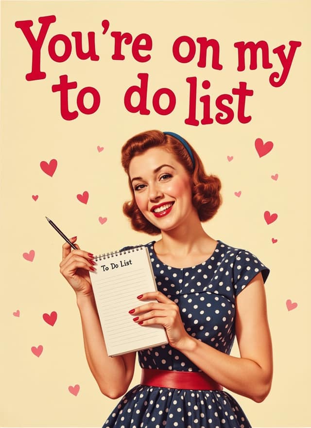 You're On My To Do List Valentines Card