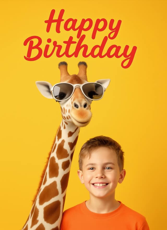 Happy Birthday Giraffe Card