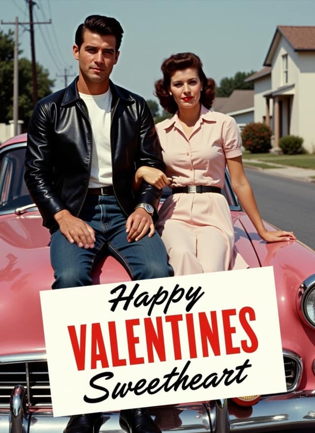 Retro Valentine Car Date