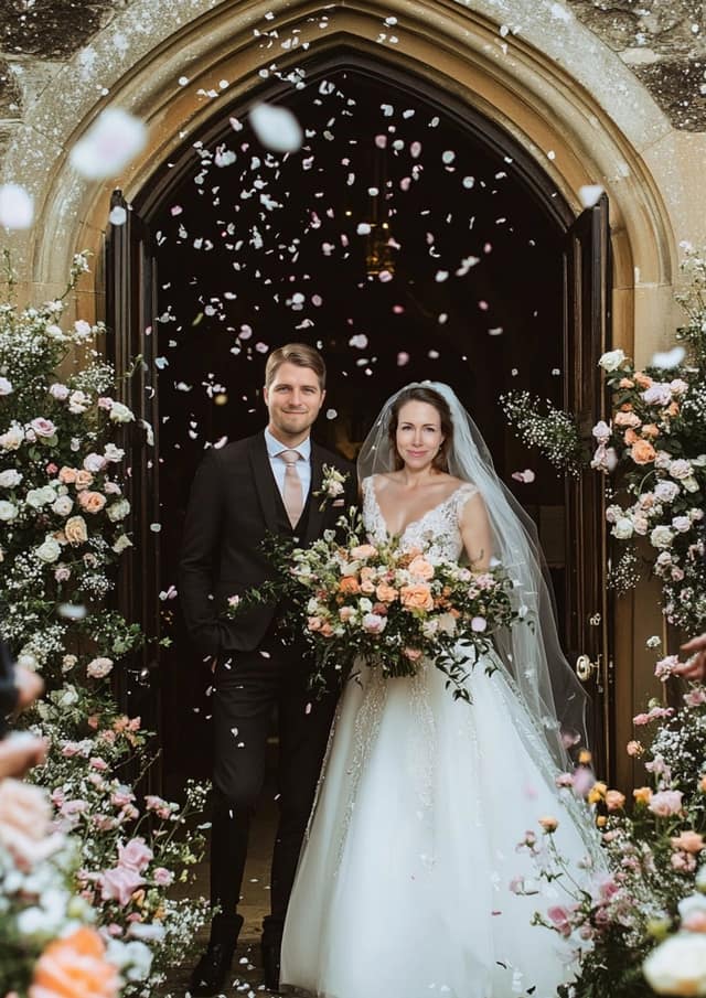 Romantic Wedding Exit Scene