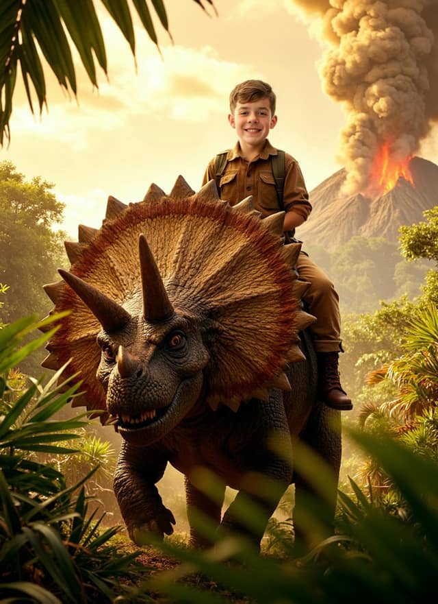 Triceratops Explorer Boy Card